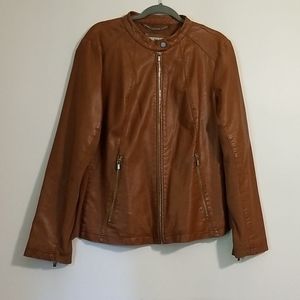 Brown Faux Leather Jacket